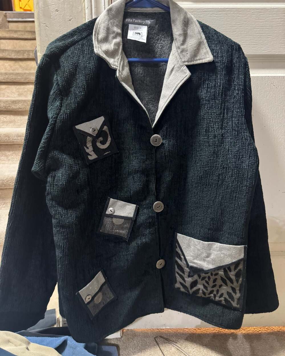 Villa Factory Vintage Artsy Patchwork Corduroy Jacket Made in Canada